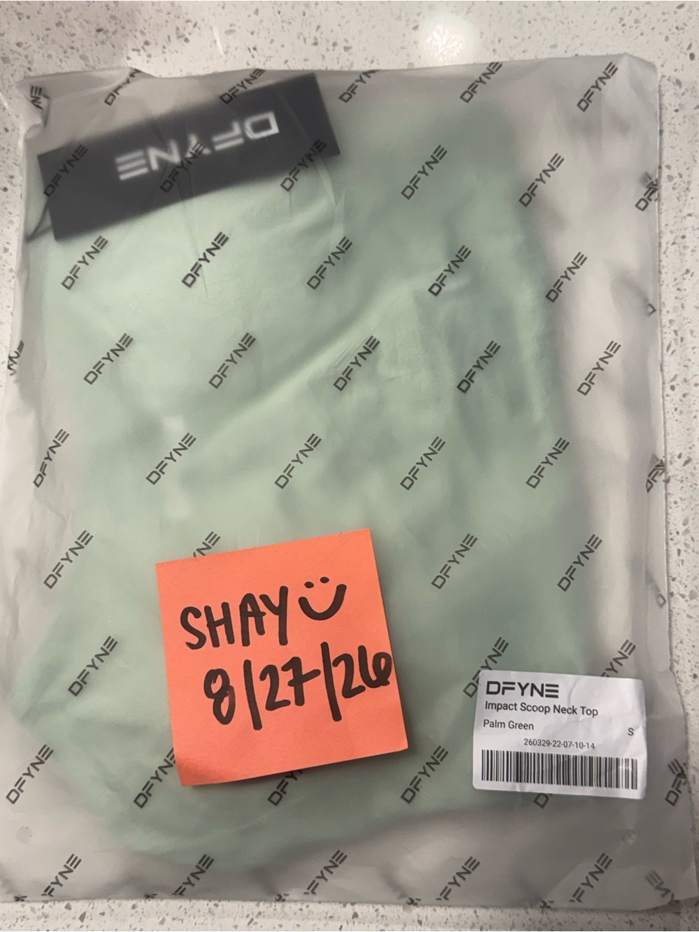 DFYNE Palm Green Impact Scoop Top Small